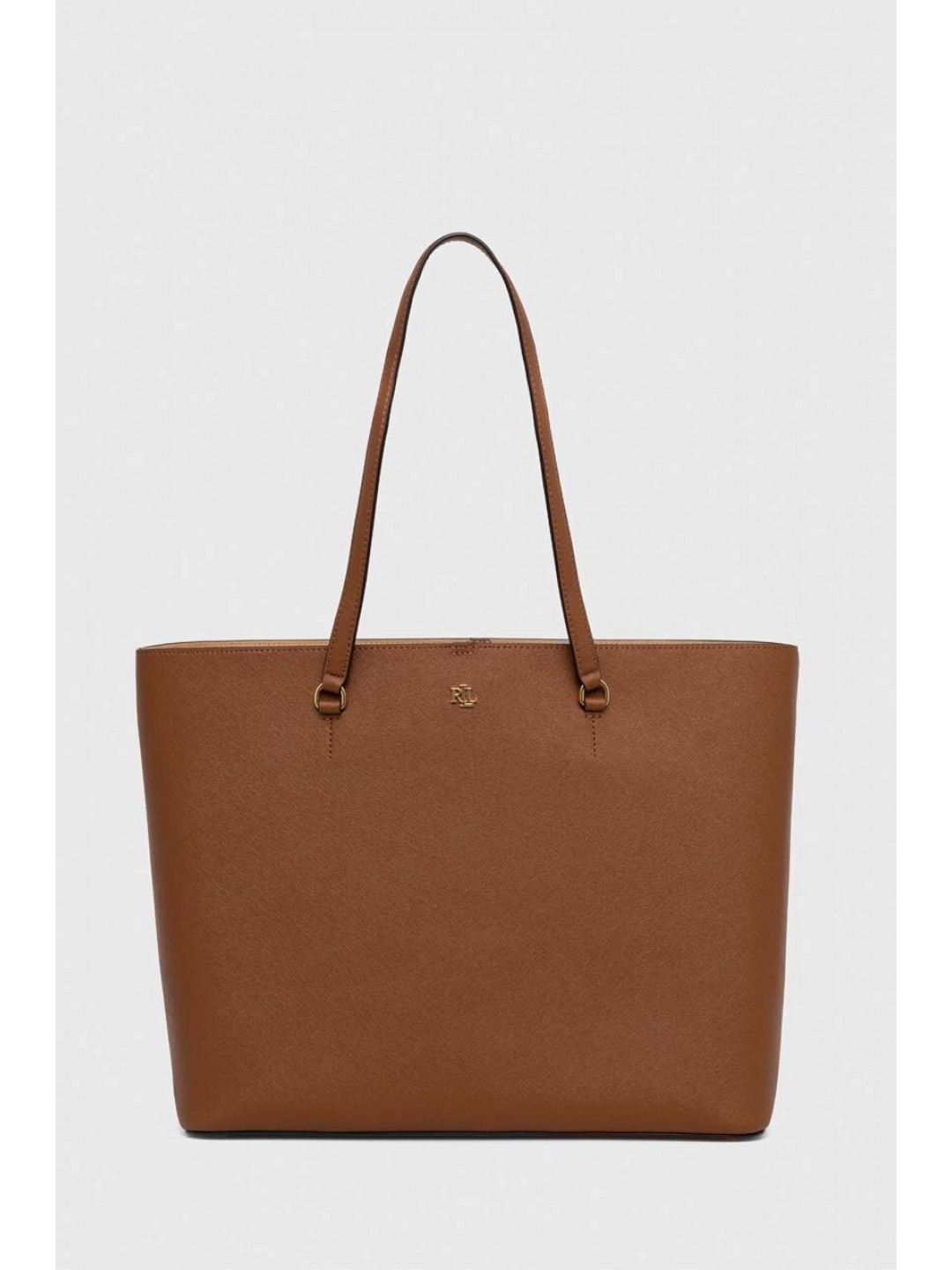 Kožená kabelka Lauren Ralph Lauren hnědá barva 431911655